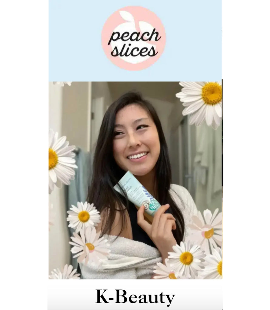 Catherine Liang and peach slices K-beauty