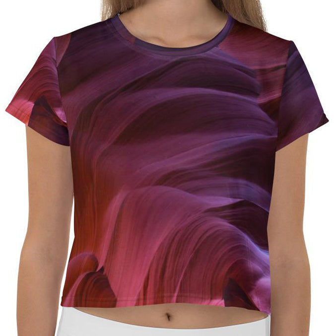 Vibrant vinyasa crop top by Catherine Liang front view