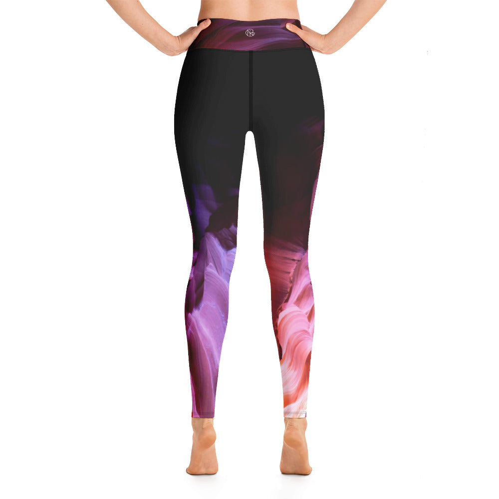 Lower antelope canyon print yoga leggings by Catherine Liang back view